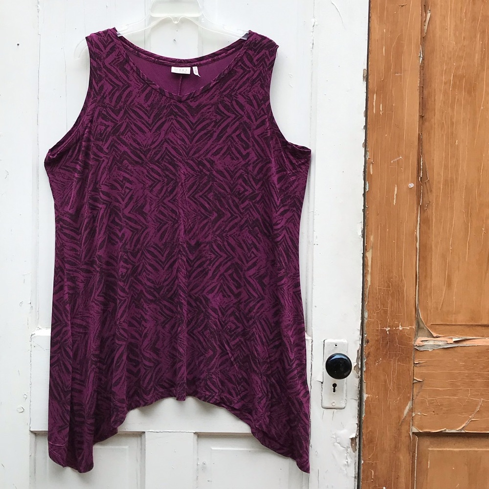 LOGO purple print sleeveless tunic Size 2X
